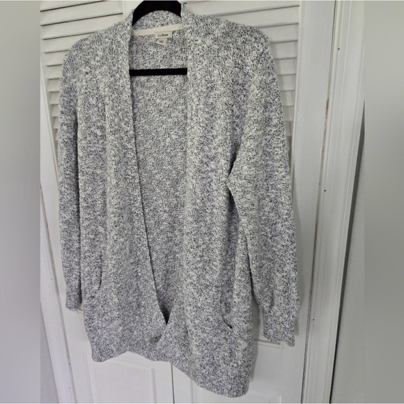 L.L. Bean Women's Heather Gray Cardigan - Picture 3 of 5